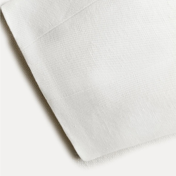 New ZARA Cropped Double Breasted Linen Blend Blazer ZW Collection - Picture 8 of 8